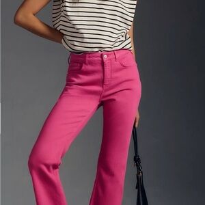 Women's Anthropologie Pilcro Yaya Pink Straight Leg Cropped Jeans size 30